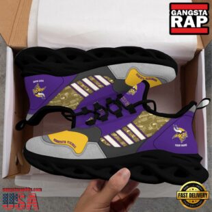 Custom Name NFL Minnesota Vikings Clunky Sport Max Soul Shoes