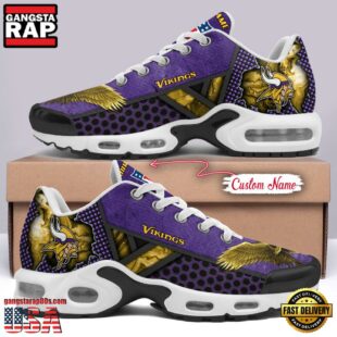 Custom Name NFL Minnesota Vikings Skull Air Max Plus Shoes