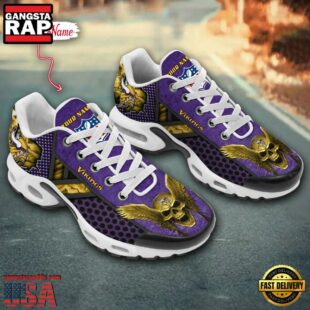 Custom Name NFL Minnesota Vikings Skull Air Max Plus Shoes