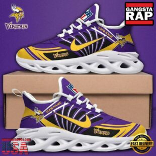 Custom Name NFL Minnesota Vikings Team Logo Max Soul Shoes