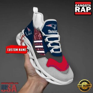 Custom Name NFL New England Patriots Clunky Sport Max Soul Shoes