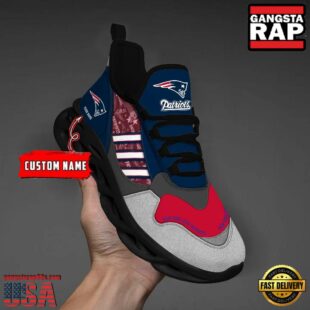 Custom Name NFL New England Patriots Clunky Sport Max Soul Shoes