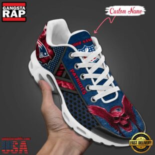 Custom Name NFL New England Patriots Skull Air Max Plus Shoes