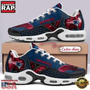 Custom Name NFL New England Patriots Skull Air Max Plus Shoes