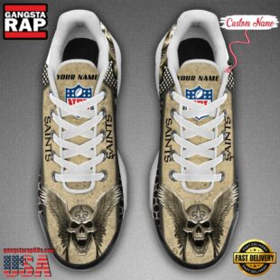 Custom Name NFL New Orleans Saints Skull Air Max Plus Shoes