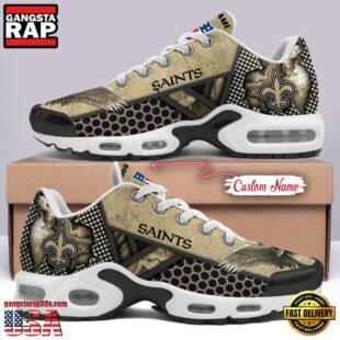 Custom Name NFL New Orleans Saints Skull Air Max Plus Shoes