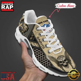 Custom Name NFL New Orleans Saints Skull Air Max Plus Shoes