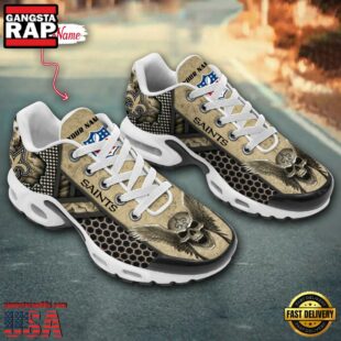 Custom Name NFL New Orleans Saints Skull Air Max Plus Shoes