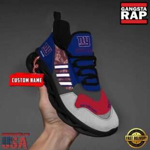 Custom Name NFL New York Giants Clunky Sport Max Soul Shoes