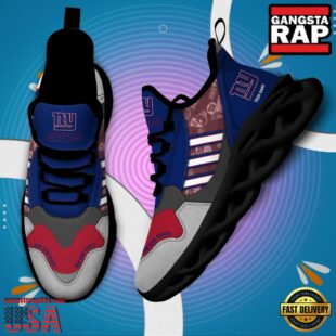 Custom Name NFL New York Giants Clunky Sport Max Soul Shoes