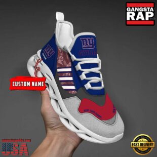 Custom Name NFL New York Giants Clunky Sport Max Soul Shoes