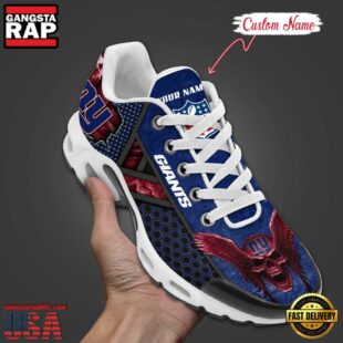 Custom Name NFL New York Giants Skull Air Max Plus Shoes