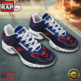 Custom Name NFL New York Giants Skull Air Max Plus Shoes