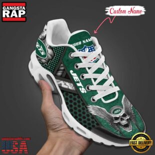 Custom Name NFL New York Jets Skull Air Max Plus Shoes