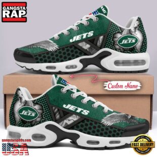 Custom Name NFL New York Jets Skull Air Max Plus Shoes