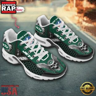 Custom Name NFL New York Jets Skull Air Max Plus Shoes