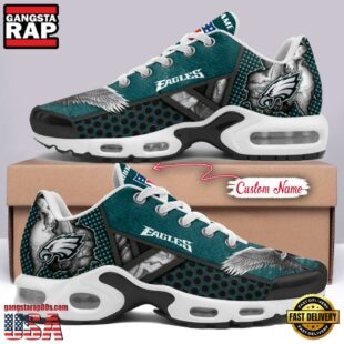 Custom Name NFL Philadelphia Eagles Skull Air Max Plus Shoes