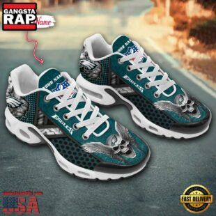 Custom Name NFL Philadelphia Eagles Skull Air Max Plus Shoes