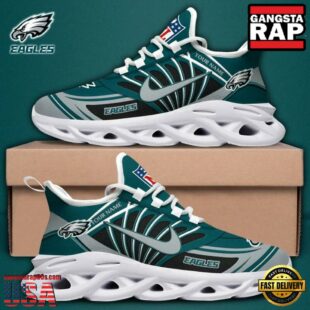 Custom Name NFL Philadelphia Eagles Team Logo Max Soul Shoes