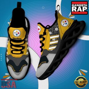 Custom Name NFL Pittsburgh Steelers Clunky Sport Max Soul Shoes