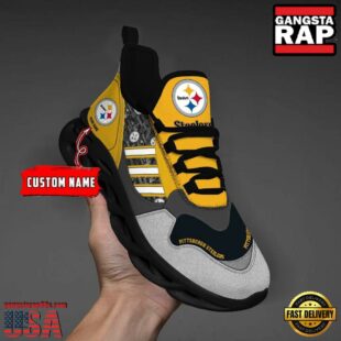 Custom Name NFL Pittsburgh Steelers Clunky Sport Max Soul Shoes