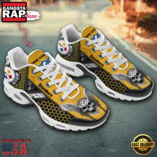 Custom Name NFL Pittsburgh Steelers Skull Air Max Plus Shoes