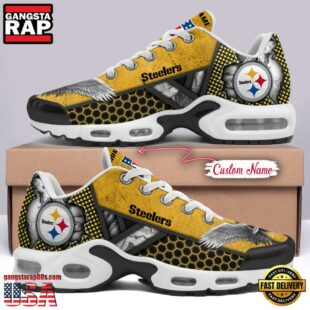 Custom Name NFL Pittsburgh Steelers Skull Air Max Plus Shoes