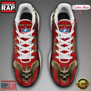 Custom Name NFL San Francisco 49ers Skull Air Max Plus Shoes