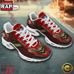 Custom Name NFL San Francisco 49ers Skull Air Max Plus Shoes