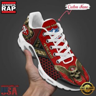 Custom Name NFL San Francisco 49ers Skull Air Max Plus Shoes