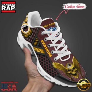 Custom Name NFL Washington Redskins Skull Air Max Plus Shoes