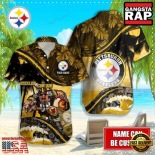 Custom Name Pittsburgh Steelers NFL Mascot Hawaiian Shirt