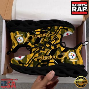 Custom Name Pittsburgh Steelers NFL Sport Team Clunky Max Soul Shoes