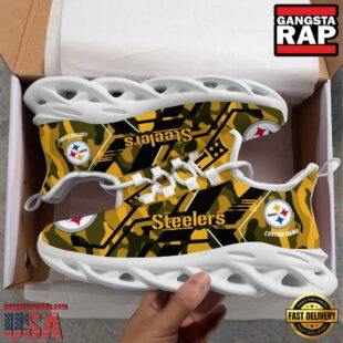 Custom Name Pittsburgh Steelers NFL Sport Team Clunky Max Soul Shoes