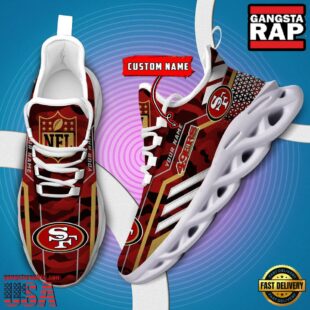 Custom Name San Francisco 49ers NFL Sport Team Clunky Max Soul Shoes