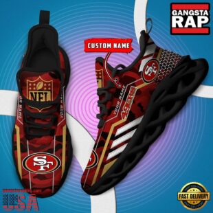 Custom Name San Francisco 49ers NFL Sport Team Clunky Max Soul Shoes