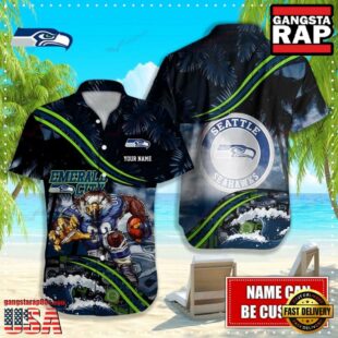 Custom Name Seattle Seahawks NFL Mascot Hawaiian Shirt