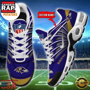 Customize Your Name With Baltimore Ravens Air Max Plus Sneakers