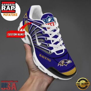 Customize Your Name With Baltimore Ravens Air Max Plus Sneakers