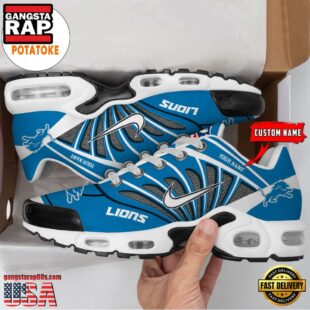 Customize Your Name With Detroit Lions Air Max Plus Sneakers