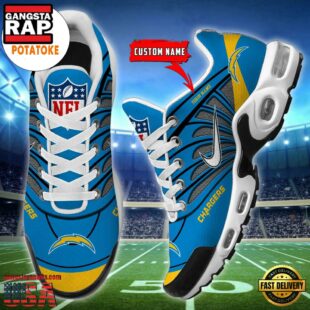 Customize Your Name With Los Angeles Chargers Air Max Plus Sneakers