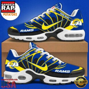 Customize Your Name With Los Angeles Rams V1 Air Max Plus Sneakers