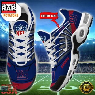 Customize Your Name With New York Giants Air Max Plus Sneakers