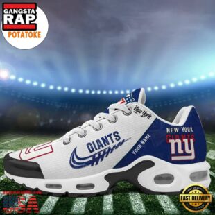 Customize Your Name with New York Giants v2 Air Max Plus Shoes