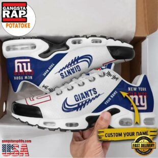 Customize Your Name with New York Giants v2 Air Max Plus Shoes