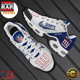 Customize Your Name with New York Giants v2 Air Max Plus Shoes