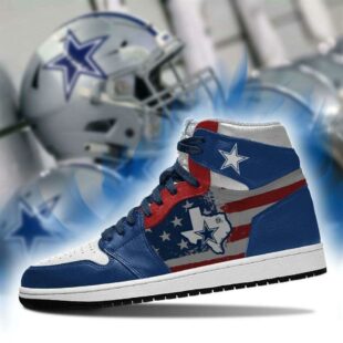 Dallas Cowboys NFL Texas Flag JD1 Boot Sneakers Shoes