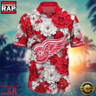 Detroit Red White Wings NHL Hawaiian Shirt