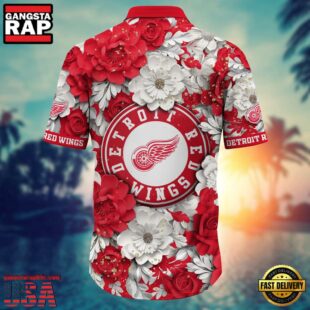 Detroit Red White Wings NHL Hawaiian Shirt