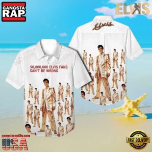 Elvis Presley 50000000 Elvis Fans Cant Be Wrong Unisex Hawaiian Shirt